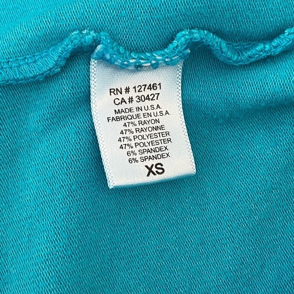 WILDFOX Aqua Blue and white graphic Hell No Cardio Pullover Sweater Size XS - Picture 6 of 7